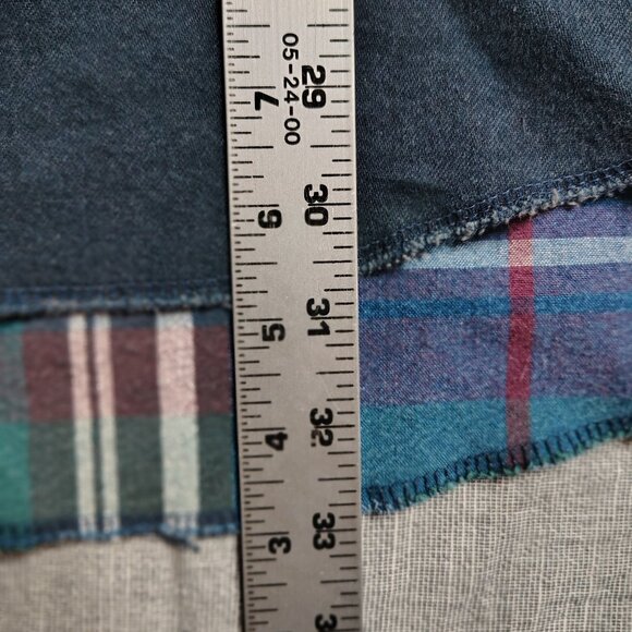 Vintage Wrangler Shirt Mens Long Tail Western Pearl Snap Brushpopper Patchwork - Picture 5 of 13